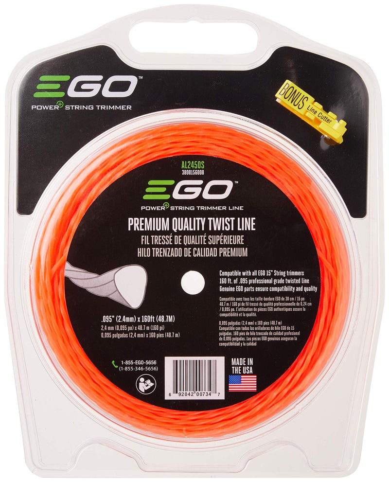 إيجو باور+ خيط EGO Power+ AL2450S عالي الجودة بقطر 0.095 بوصة، مناسب لجزازة العشب EGO مقاس 15 بوصة، لون برتقالي - Image 1